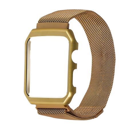 Міланська петля ремінець із захисною рамкою для Apple Watch 38mm золотистий