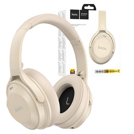 Навушники HOCO W37 з активним шумозаглушенням, BT5.3, AUX, 33h, золоті Навушники HOCO W37 з активним шумозаглушенням, BT5.3, AUX, 33h, золоті