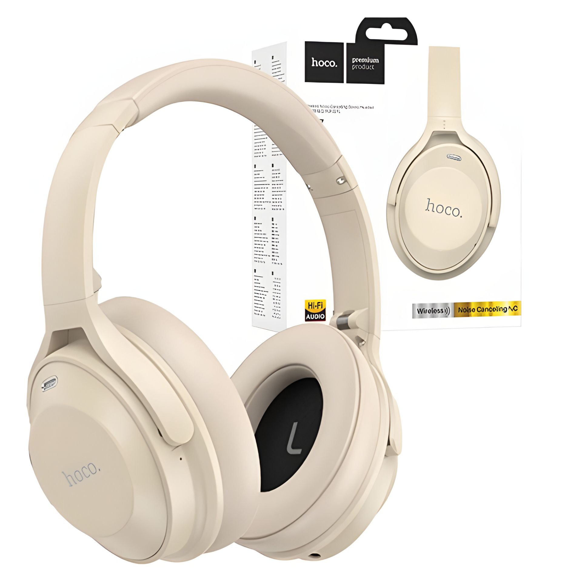 HOCO W37 Sound наушники Active Noise Reduction BT |BT5.3, AUX, 33h| золотые HOCO W37 Sound наушники Active Noise Reduction BT |BT5.3, AUX, 33h| золотые