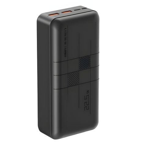Повербанк XO PR189 (30000mAh 2USB 22.5W QC3.0, Type-C PD 20W/In: micro-USB, Type-C 18W) з LED індикатором, чорний