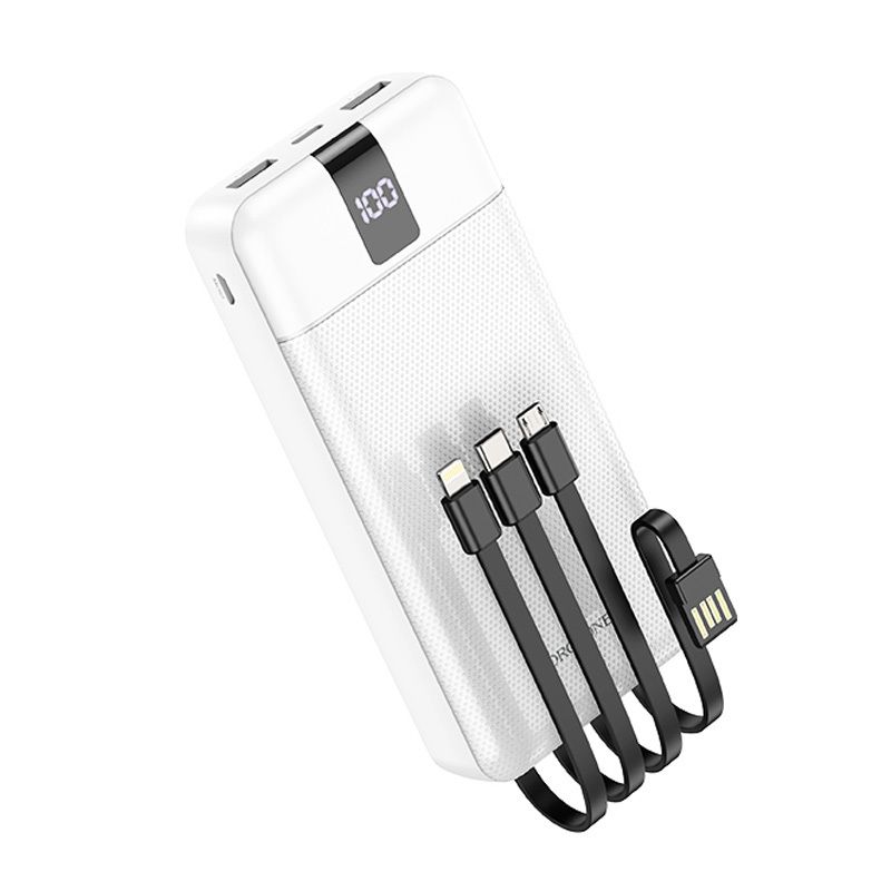 Повербанк Borofone BJ20A (20000 mAh 2USB, micro, Type-C, Lightning 5Vx2A / In: Type-C, micro-USB, USB, 5Vx2A) LED, White Повербанк Borofone BJ20A (20000 mAh 2USB, micro, Type-C, Lightning 5Vx2A / In: Type-C, micro-USB, USB, 5Vx2A) LED, White