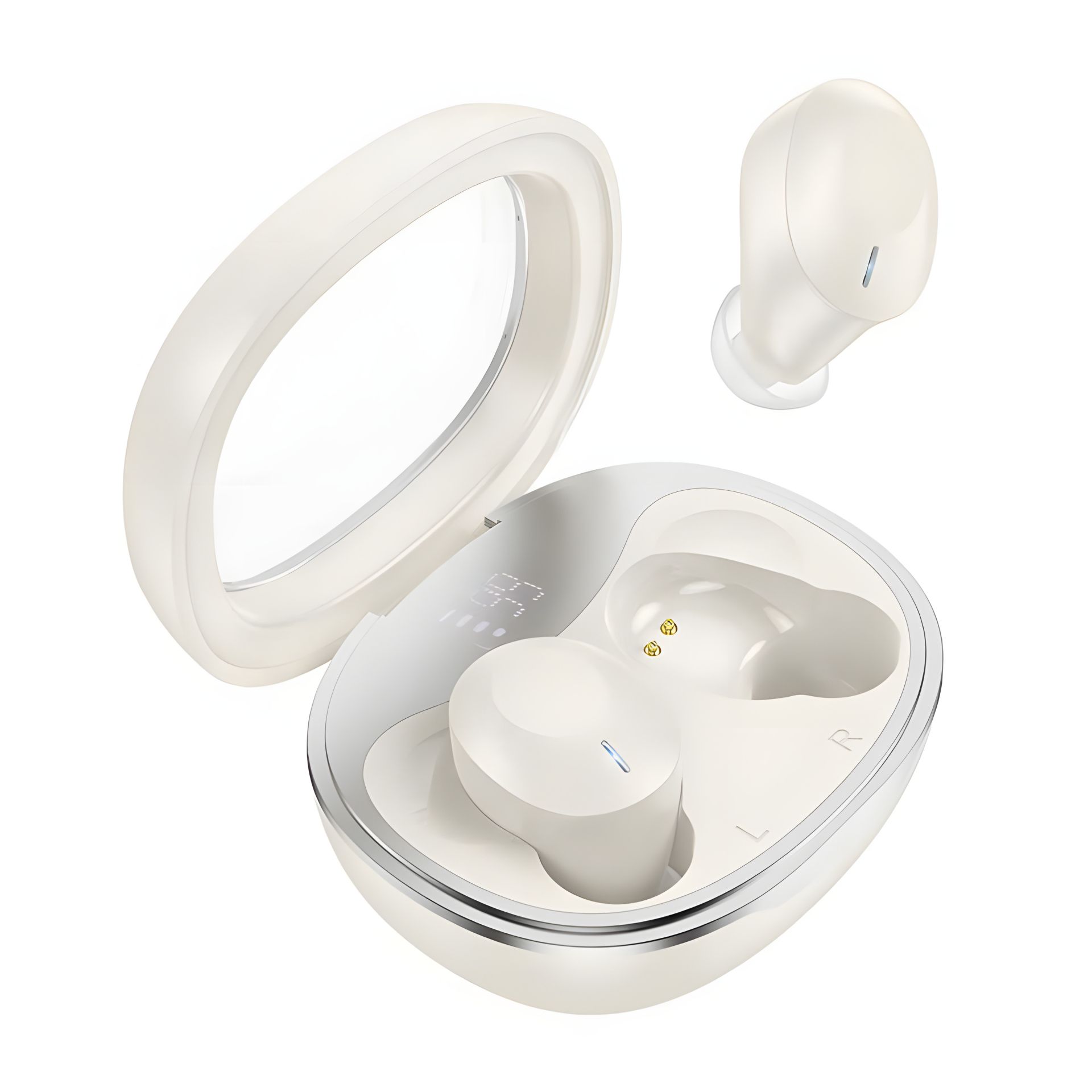 HOCO EQ3 Smart TWS Навушники | BT5.3, 300mAh, 7h | Milky white HOCO EQ3 Smart TWS Навушники | BT5.3, 300mAh, 7h | Milky white