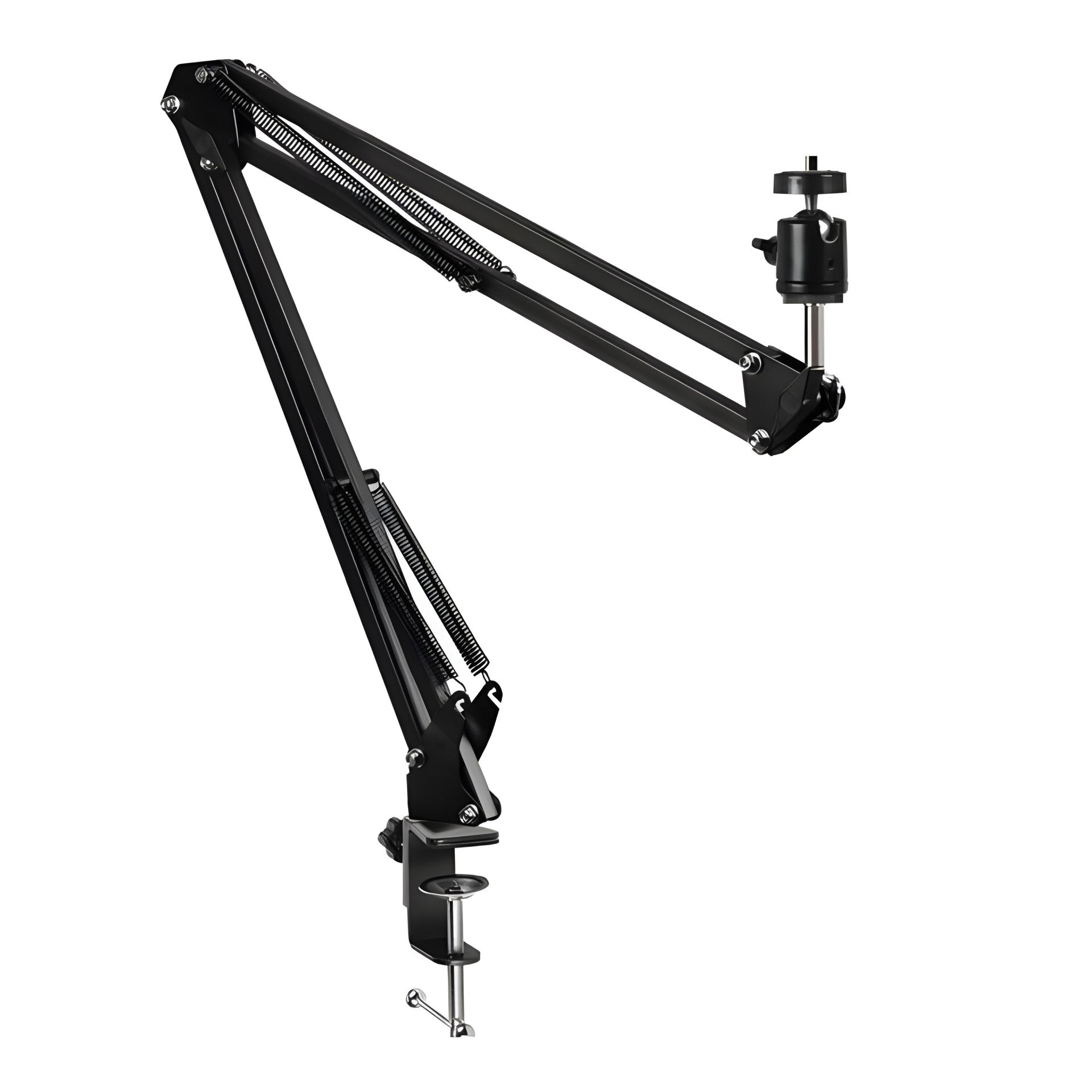 Чорний штатив-пантограф підпружинений на струбцині з двома затискачами Чорний штатив-пантограф підпружинений на струбцині з двома затискачами