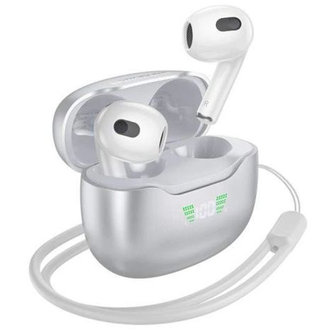 Навушники BOROFONE BW40 Gratified true wireless BT headset Frost Moon Silver Навушники BOROFONE BW40 Gratified true wireless BT headset Frost Moon Silver