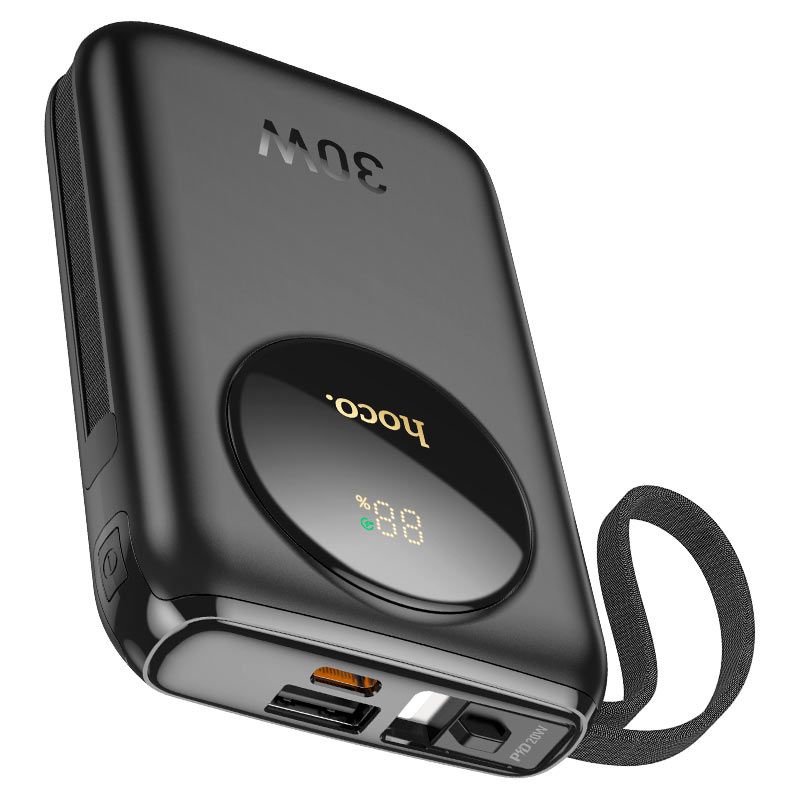 Повербанк Hoco Q19 Lucky 30W fully compatible with digital display and cable 10000mAh Black Повербанк Hoco Q19 Lucky 30W fully compatible with digital display and cable 10000mAh Black