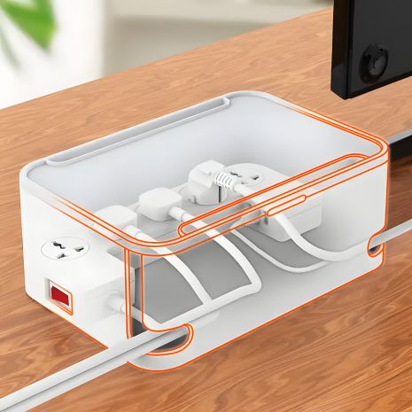 Удлинитель LDNIO Management Power Strip Box SN5310 с 3 USB, 5 розеток, 15.5W/10A, QC, белый