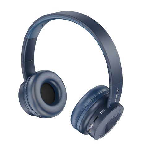 Синяя блютуз-стерео гарнитура Borofone BO11 Maily