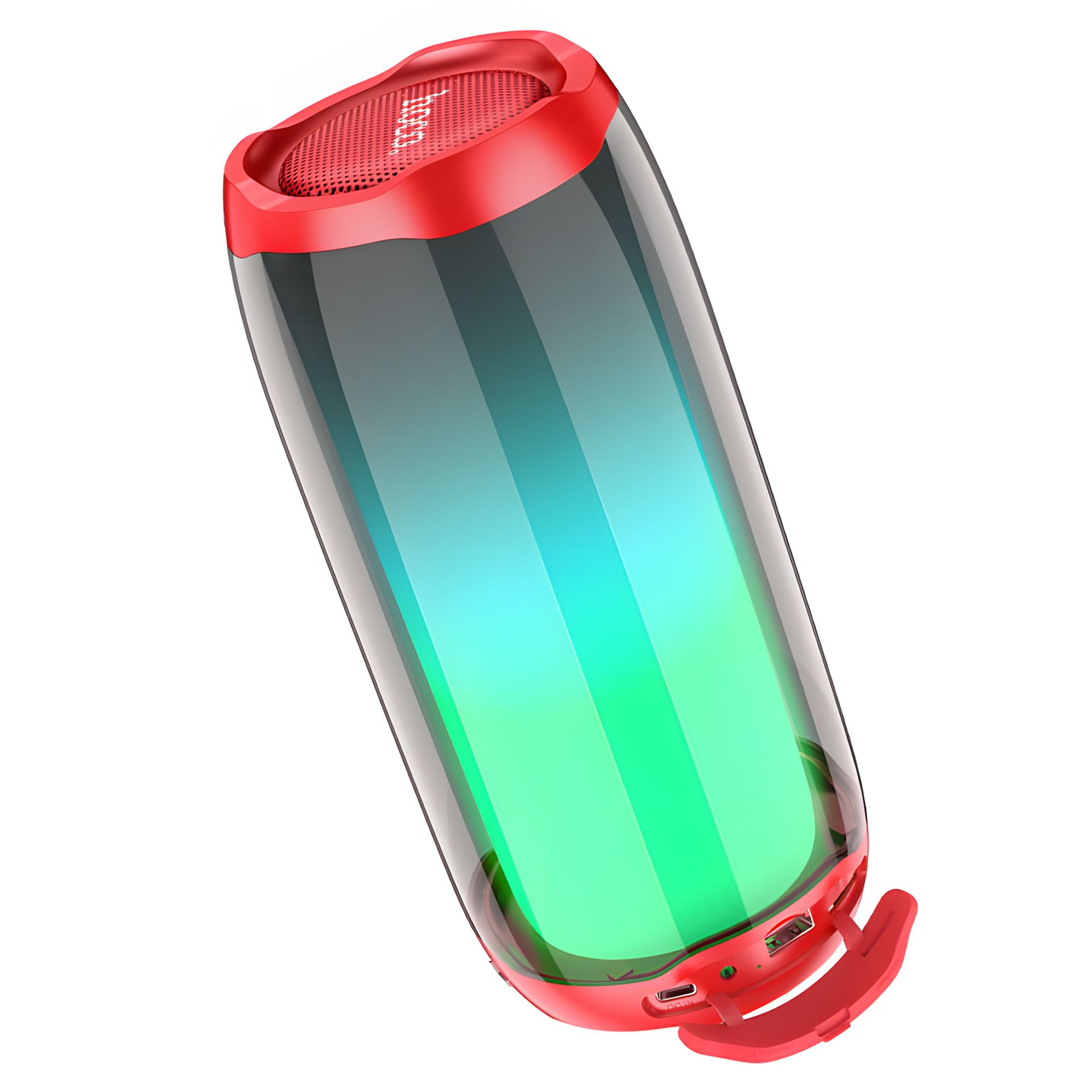 Красная беспроводная колонка Hoco HC8 с RGB подсветкой Красная беспроводная колонка Hoco HC8 с RGB подсветкой