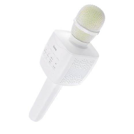 Караоке микрофон-колонка беспроводной Hoco BK5, белый
