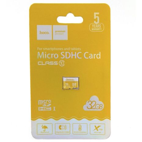 MicroSDHC 32gb Class 10 карта памяти Hoco, Жёлтый MicroSDHC 32gb Class 10 карта памяти Hoco, Жёлтый