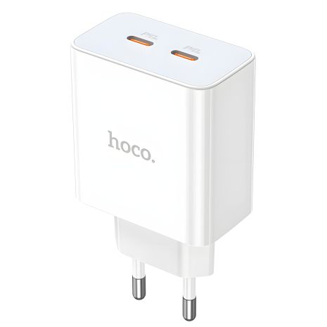 ЗУ сетевое Hoco C108A 2xType-C PD 35W белое ЗУ сетевое Hoco C108A 2xType-C PD 35W белое
