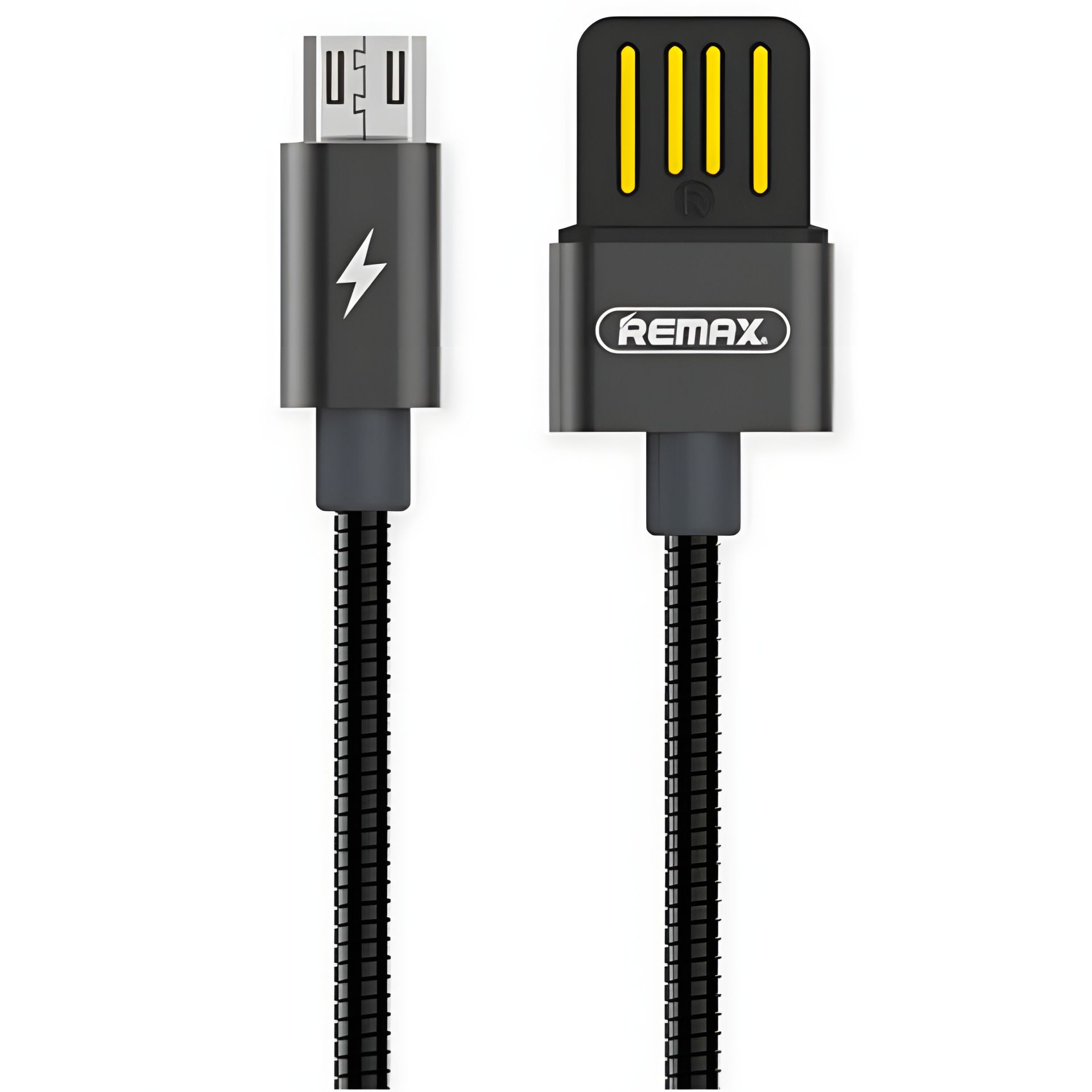 Черный USB к MicroUSB кабель Remax RC-080m в металлической оплетке 1m Черный USB к MicroUSB кабель Remax RC-080m в металлической оплетке 1m
