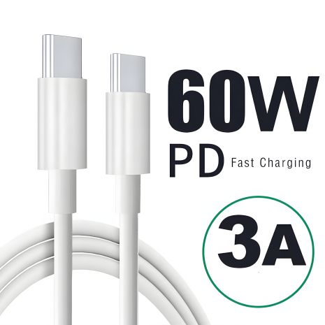 Белый кабель Hoco X96 Type-C to Type-C PD 60Вт 1м Белый кабель Hoco X96 Type-C to Type-C PD 60Вт 1м