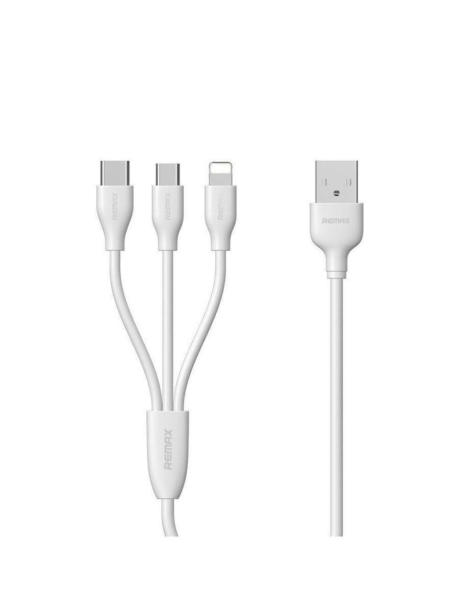 Кабель Hoco X78 3в1 USB to Type-C/ Lightning/ MicroUSB 1m белый Кабель Hoco X78 3в1 USB to Type-C/ Lightning/ MicroUSB 1m белый