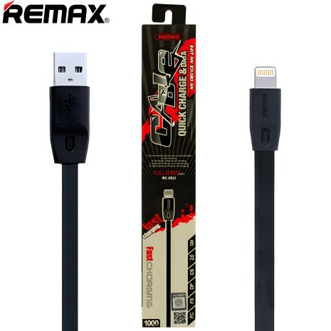 Кабель Remax RC-001i USB to Lightning 1m чорний Кабель Remax RC-001i USB to Lightning 1m чорний