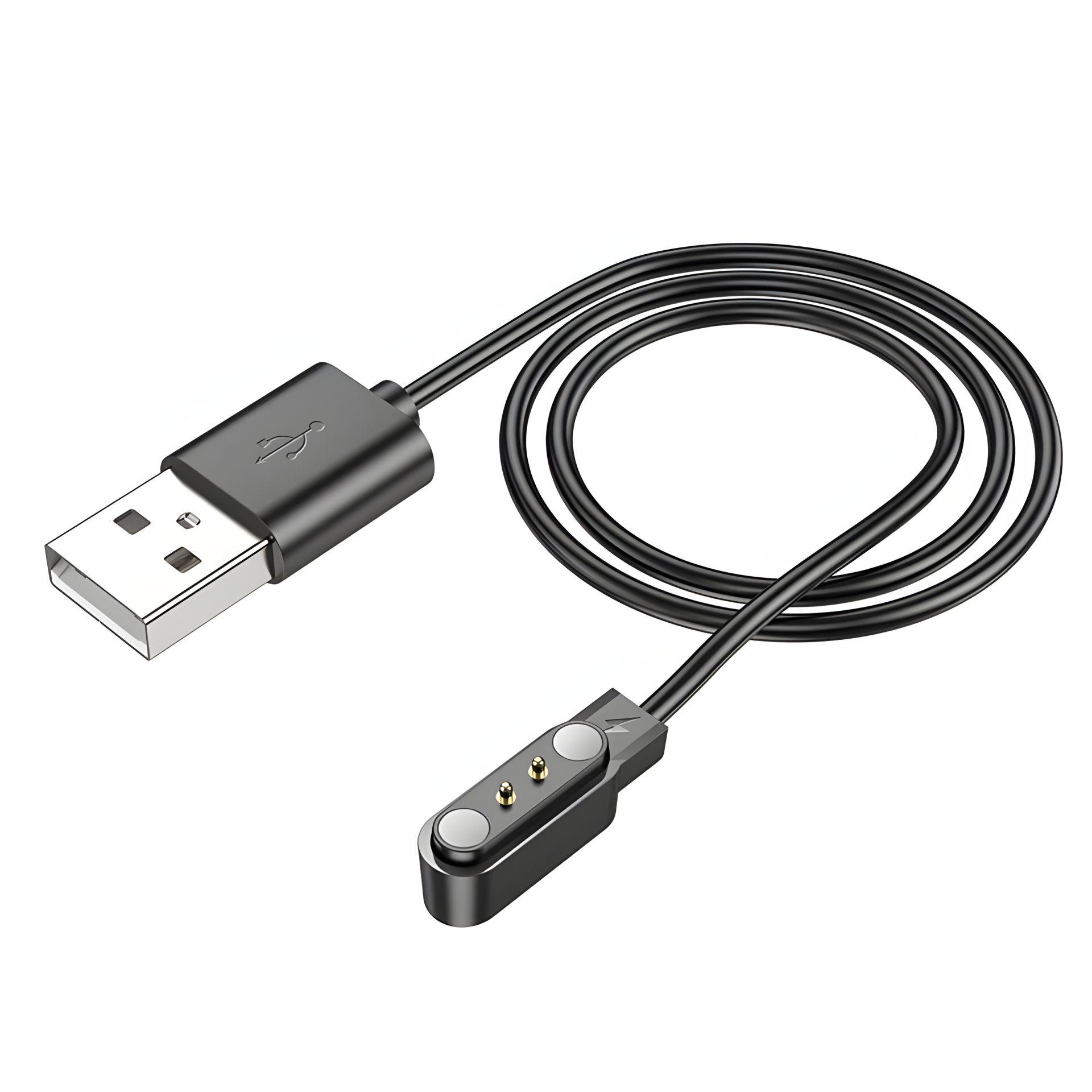 Магнитный черный USB кабель для смарт часов Borofone BD5 Магнитный черный USB кабель для смарт часов Borofone BD5