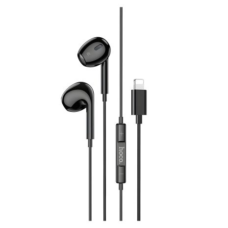 Max вкладыши наушники проводные Hoco M111 с микрофоном Lightning черные Max вкладыши наушники проводные Hoco M111 с микрофоном Lightning черные