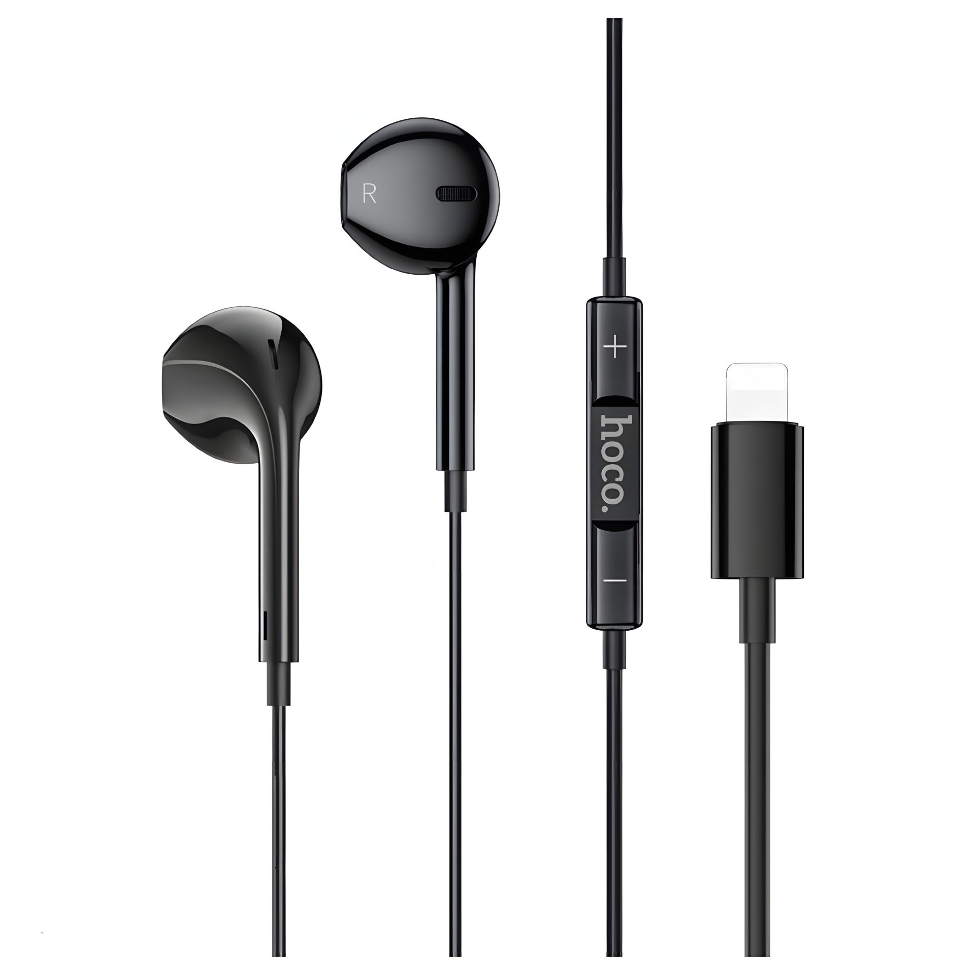 Вкладыши наушники проводные с микрофоном Hoco M111 Lightning черные Вкладыши наушники проводные с микрофоном Hoco M111 Lightning черные