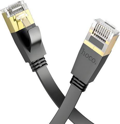 Мережевий кабель Ethernet Hoco US07 RJ-45 CAT6 1Gigabit 5m Чорний Turbo Мережевий кабель Ethernet Hoco US07 RJ-45 CAT6 1Gigabit 5m Чорний Turbo