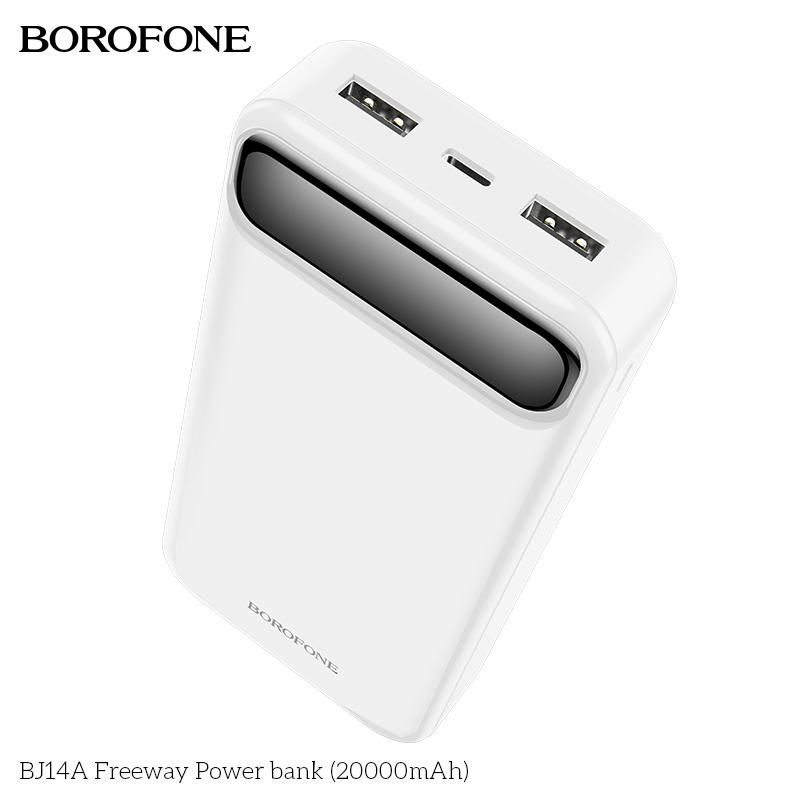 Повербанк Borofone BJ14A 20000 mAh 2USB 5V,2A / In: Type-C, micro-USB 5V,2A / LED indicator, white Повербанк Borofone BJ14A 20000 mAh 2USB 5V,2A / In: Type-C, micro-USB 5V,2A / LED indicator, white