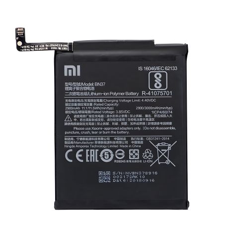 Оригінальний акумулятор Xiaomi BN37 (Redmi 6/6A/M1804C3DG) 2900 mAh з гарантією 12 міс. Оригінальний акумулятор Xiaomi BN37 (Redmi 6/6A/M1804C3DG) 2900 mAh з гарантією 12 міс.
