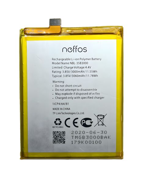 Акумулятор TP-Link NBL-35B3000 Neffos C7 (TP910A)/Neffos X9 (TP913A) - 3060mAh [Original PRC] 12 міс. гарантії - Енергія тривалості