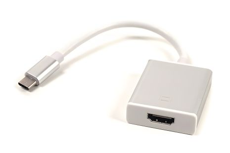 Переходник-кабель PowerPlant HDMI женский - USB Type-C, 0.15м, в упаковке