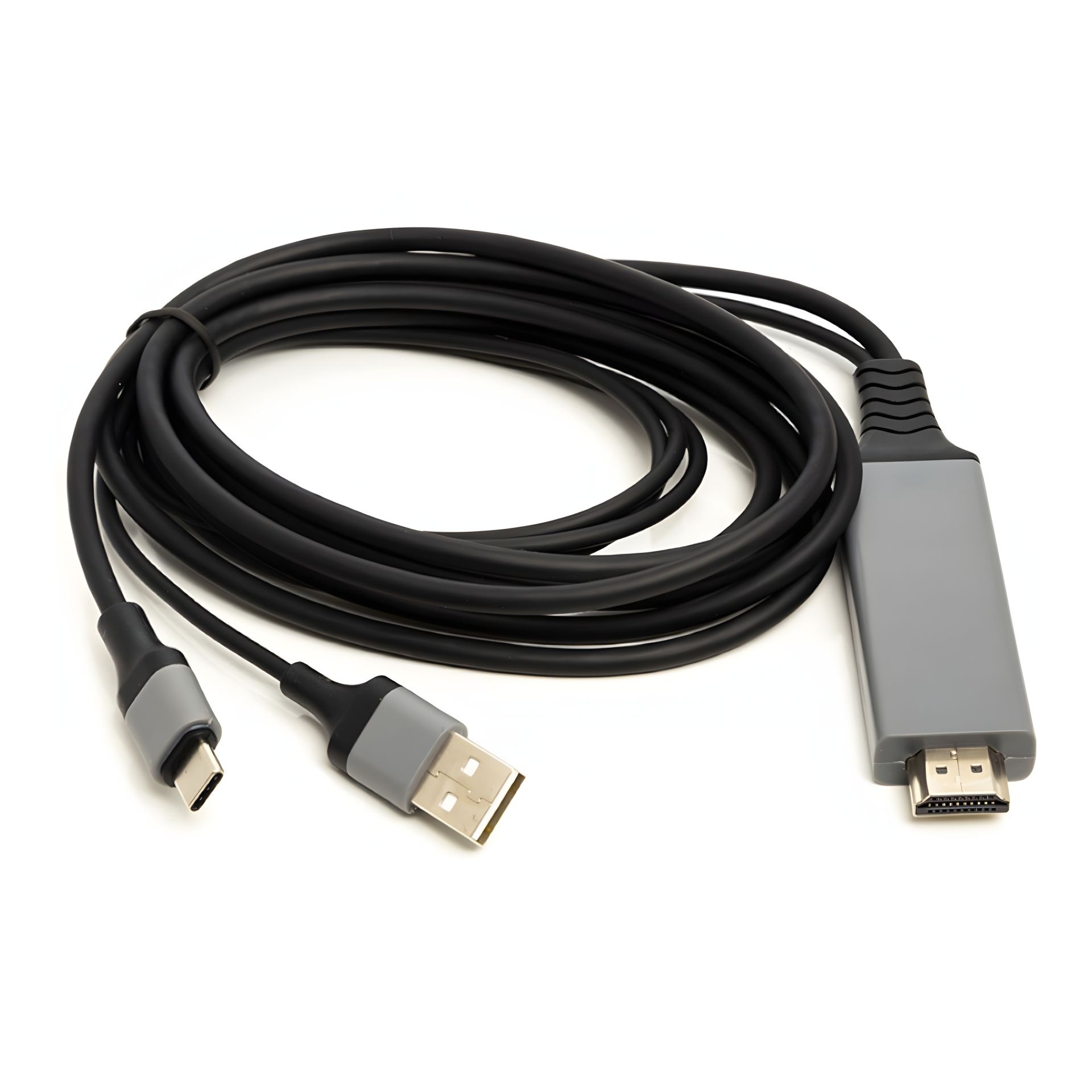 Кабель PowerPlant HDMI (M) – USB (AM) / Type-C (M), 1 м. Кабель PowerPlant HDMI (M) – USB (AM) / Type-C (M), 1 м.
