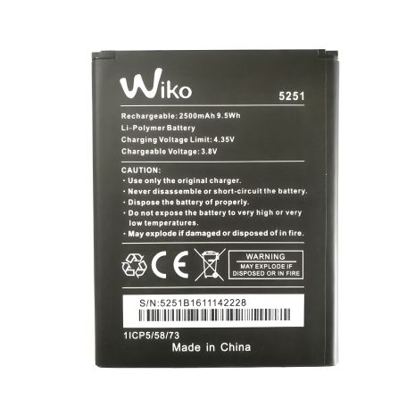 Акумулятор Wiko Rainbow 5251/Jam 4G/Robby/Pulp3G/Pulp 4G (2500 mAh) [Original PRC] 12 міс. гарантії
