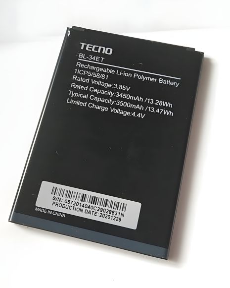 Tecno BL-34ET Аккумулятор / Tecno POP 3 (BB2) / Li-Pol 3500 mAh 13.47 Wh 3.85 V [Original PRC] 12 месяцев гарантии