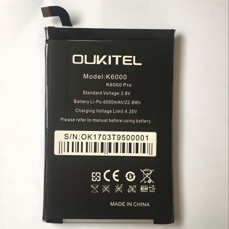 Аккумулятор Oukitel K6000/ K6000 Pro 6000 mAh [Original PRC] 12 мес. гарантии