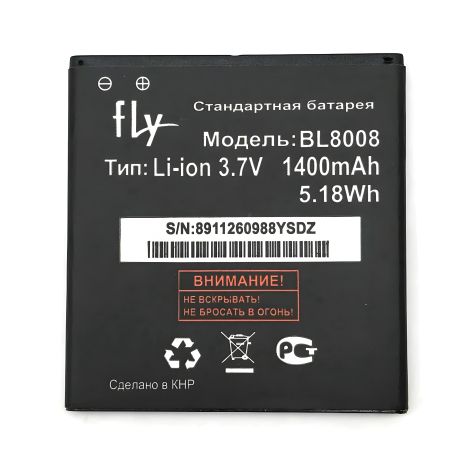 Аккумулятор для Fly BL8008 FS401 Stratus 1 1400 mAh [Original PRC] 12 мес. гарантии
