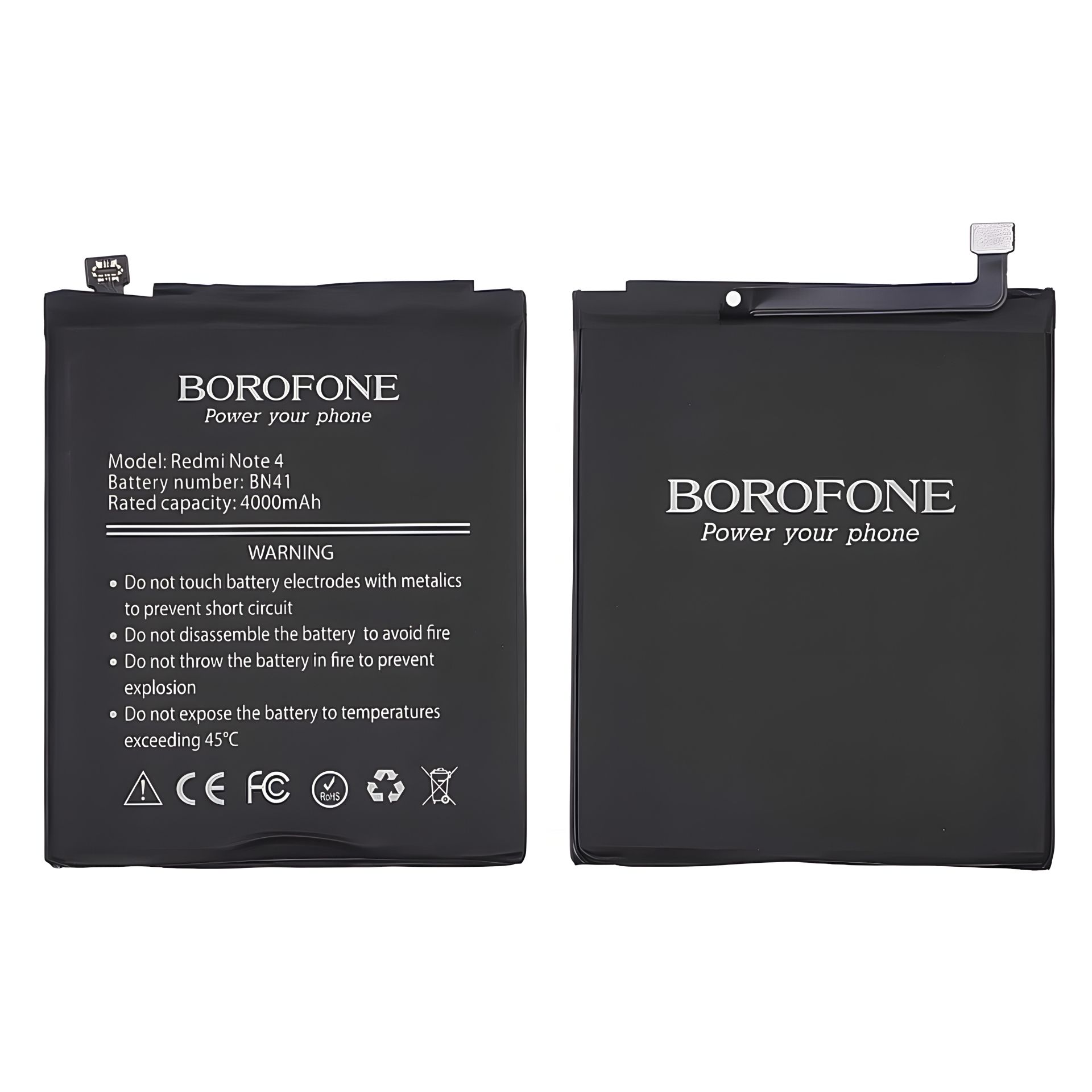 Акумулятор Borofone BN41 для Xiaomi Redmi Note 4 (China Version, MediaTek, MTK) на 4100 mAh Акумулятор Borofone BN41 для Xiaomi Redmi Note 4 (China Version, MediaTek, MTK) на 4100 mAh