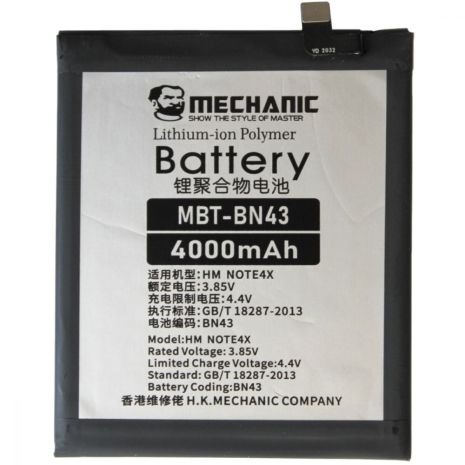 Аккумулятор MECHANIC BN43 4000 mAh Xiaomi Redmi Note 4X / Redmi Note 4 Global Snapdragon Version Аккумулятор MECHANIC BN43 4000 mAh Xiaomi Redmi Note 4X / Redmi Note 4 Global Snapdragon Version