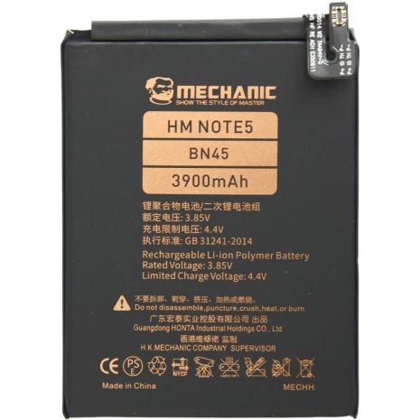 Аккумулятор MECHANIC BN45 (3900 mAh) для Xiaomi Redmi Note 5 / Note 5 Pro Аккумулятор MECHANIC BN45 (3900 mAh) для Xiaomi Redmi Note 5 / Note 5 Pro