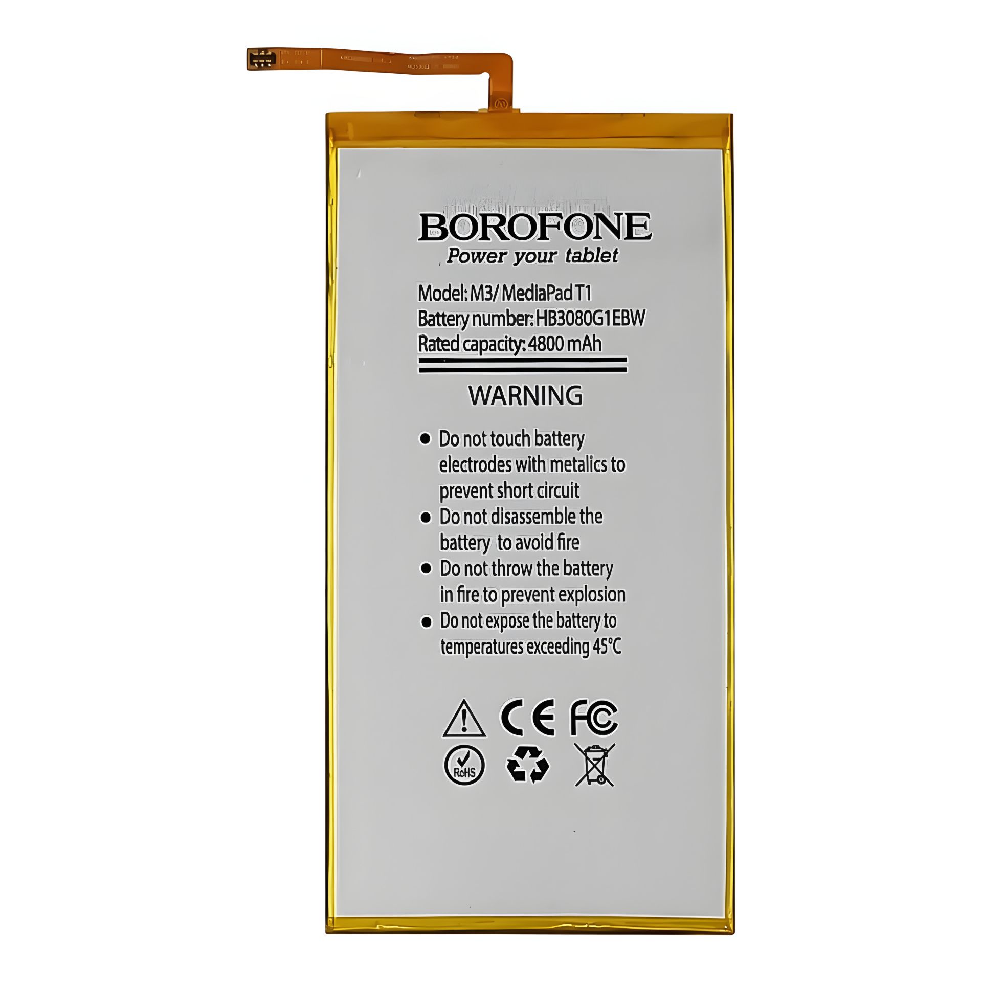 Акумулятор Borofone для Huawei M3 / MediaPad T1 / MediaPad T3 8.0 / Honor Play Tab 2 9.6 (HB3080G1EBW) Акумулятор Borofone для Huawei M3 / MediaPad T1 / MediaPad T3 8.0 / Honor Play Tab 2 9.6 (HB3080G1EBW)