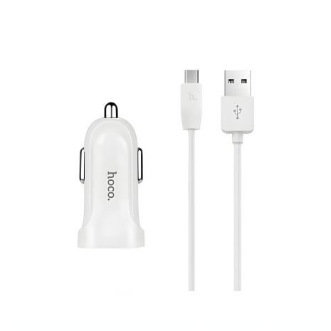 ЗУ автомобильное Hoco Z2A (2USB/ 2.4A) + Белый кабель Micro USB ЗУ автомобильное Hoco Z2A (2USB/ 2.4A) + Белый кабель Micro USB