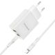 Зарядний пристрій Borofone BA56A PD 20W + QC3.0 Type-C to Lightning White