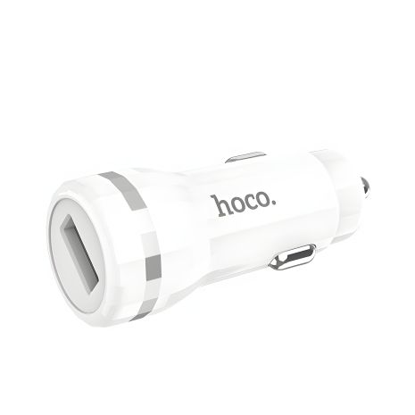 Автомобільне зарядне Hoco Z27A Staunch Single QC3.0 18W біле Автомобільне зарядне Hoco Z27A Staunch Single QC3.0 18W біле
