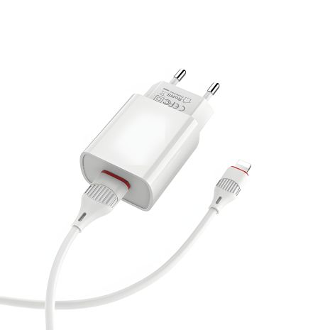 Зарядное устройство Borofone Lightning 1USB BA20A 2.1A White Зарядное устройство Borofone Lightning 1USB BA20A 2.1A White