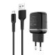 Зарядний пристрій мережевий Borofone BA25A, кабель USB to MicroUSB, 2 USB, 2.4A, Black