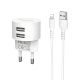 Зарядное устройство Borofone BA23A Lightning 2USB 2.4A White Зарядное устройство Borofone BA23A Lightning 2USB 2.4A White