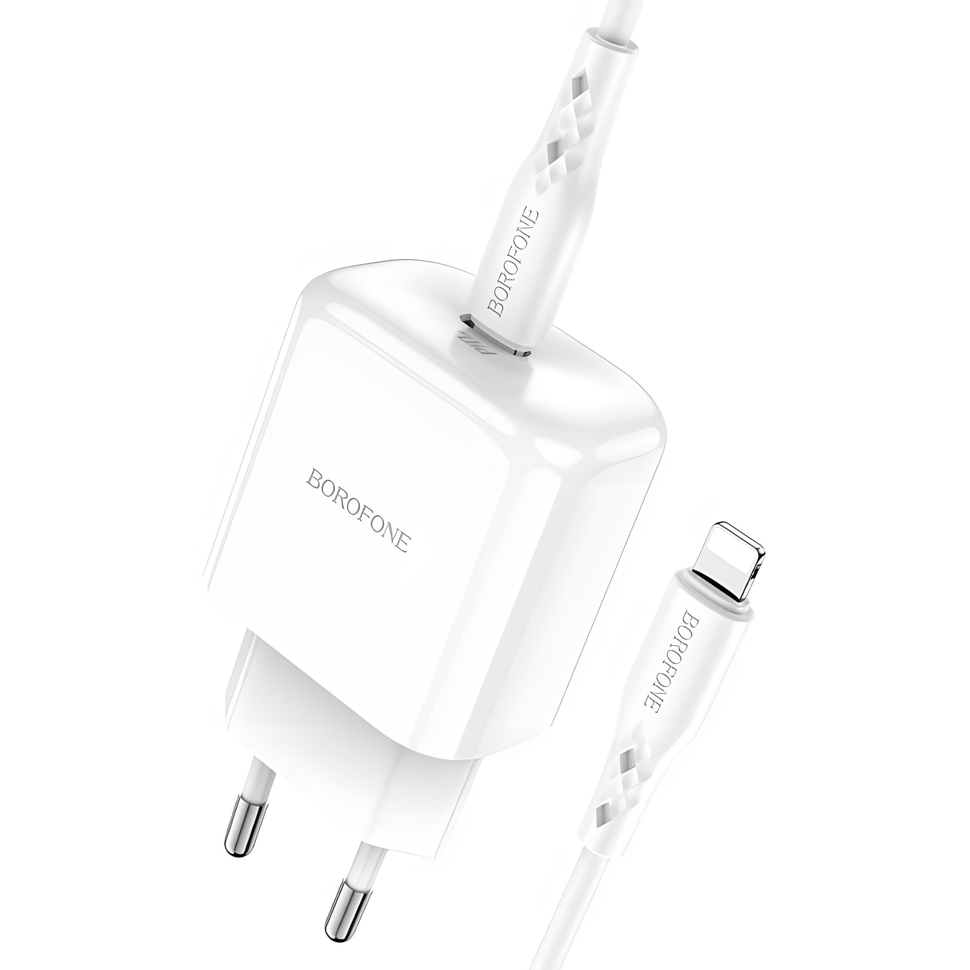 Зарядний пристрій Borofone BN3 Premium Type-C to Lightning PD 20W QC3.0 White Зарядний пристрій Borofone BN3 Premium Type-C to Lightning PD 20W QC3.0 White
