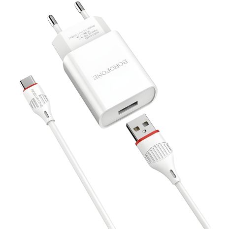 Borofone BA20A зарядное устройство Type-C 1USB 2.1A White Borofone BA20A зарядное устройство Type-C 1USB 2.1A White