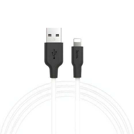 Кабель Lightning 2m Hoco X21 Plus Silicone USB, Чёрно-Белый