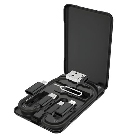 USB Hoco U86 Treasure 6 in 1 3A 0.28m Чорний USB Hoco U86 Treasure 6 in 1 3A 0.28m Чорний