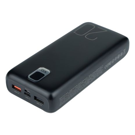 Повербанк XO PR185 + 2 Cable (20000mAh / Out: 2USB-A 22.5W QC3.0, Lightning, Type-C PD 20W / In: micro-USB, Type-C 18W ) с LED Дисплеем, Чёрный Повербанк XO PR185 + 2 Cable (20000mAh / Out: 2USB-A 22.5W QC3.0, Lightning, Type-C PD 20W / In: micro-USB, Type-C 18W ) с LED Дисплеем, Чёрный