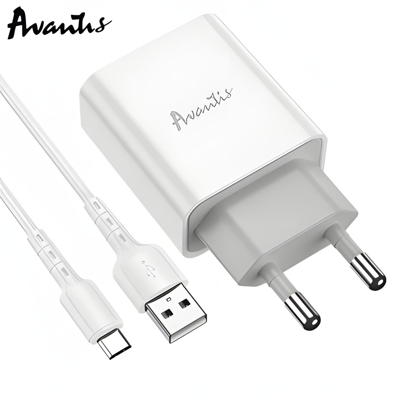 Білий зарядний пристрій Avantis A825 з 1USB Type-C Білий зарядний пристрій Avantis A825 з 1USB Type-C