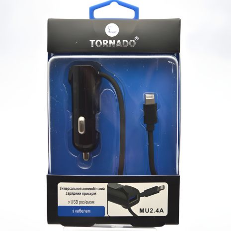 Автомобільний зарядний пристрій Tornado TD-11 Lightning 2.4 Black Автомобільний зарядний пристрій Tornado TD-11 Lightning 2.4 Black