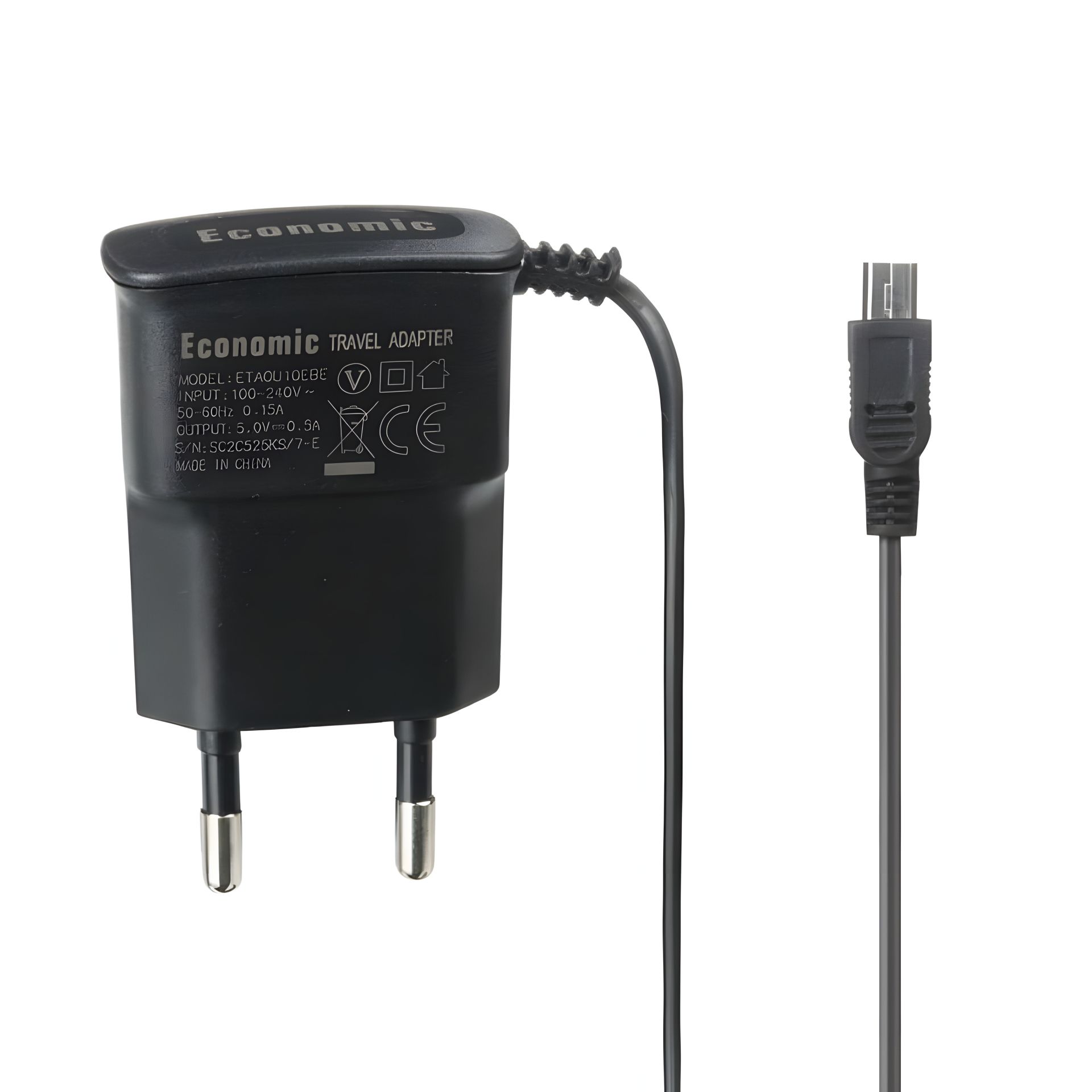 Зарядний пристрій Economic 0.75A microUSB black Зарядний пристрій Economic 0.75A microUSB black